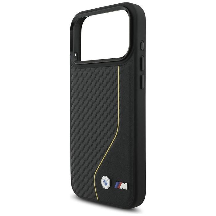 Case bmw m carbon line & logo magsafe for iphone 17 pro max yellow