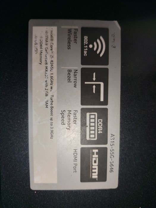 Acer aspire 3 qo'shimcha gpu 2gb