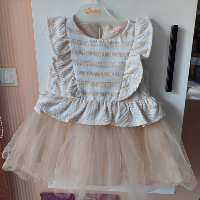 Красива рокля за бебе, 80см, 9-12 месеца