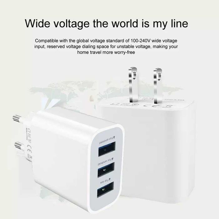 3.1A зарядно/адаптер с 3 USB порта за БЪРЗО ЗАРЕЖДАНЕ/ fast CHARGER