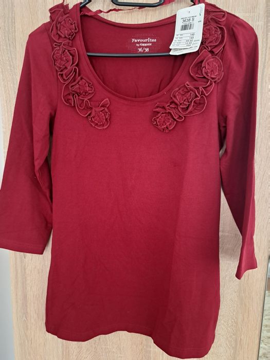 Червена дамска блуза. 7/8 ръкав