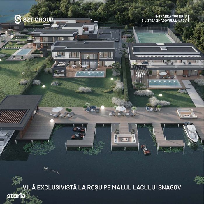 Siliștea Snagovului:proprietate pe malul lacului, ponton,750.000 €+TVA