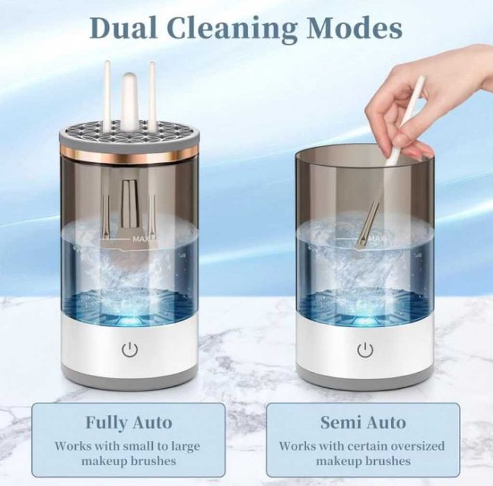 Електрическа машина-стерилизатор за почистване на четки за грим