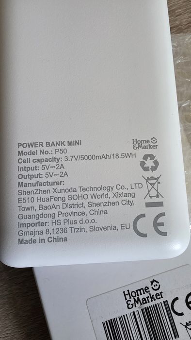 Pawer bank mini model P50 / 5000mah/18w