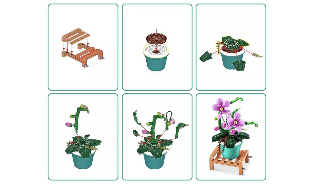 Конструктор Zuru MAX Garden цвете в саксия Комплект от 4бр лего