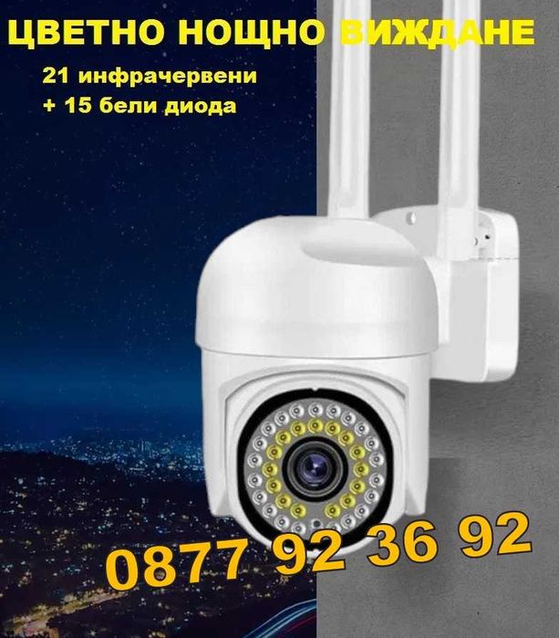 ПРОМО! БЕЗЖИЧНА ВЪРТЯЩА КАМЕРА Wifi IP камера за видеонаблюдение -А13