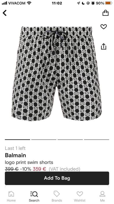 Balmain Logo Print Swim Shorts