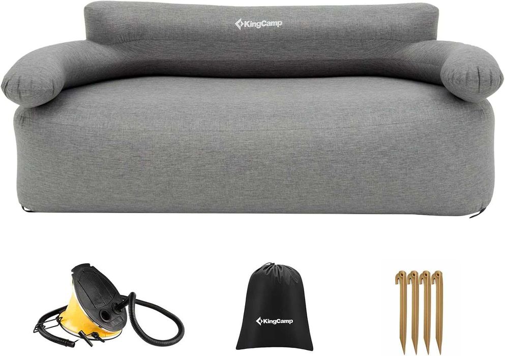 Canapea Gonflabila KingCamp 2 Pers cu Pompa de Picior si Husa Oxford