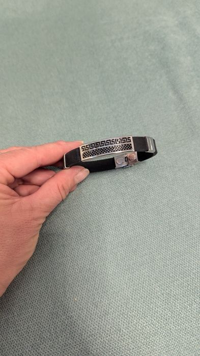 Мъжка гривна силикон/ неръждаема стомана