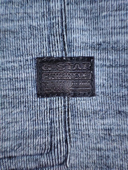 Pulover G-Star Raw gri-albăstrui melanj, bumbac, mărimea M