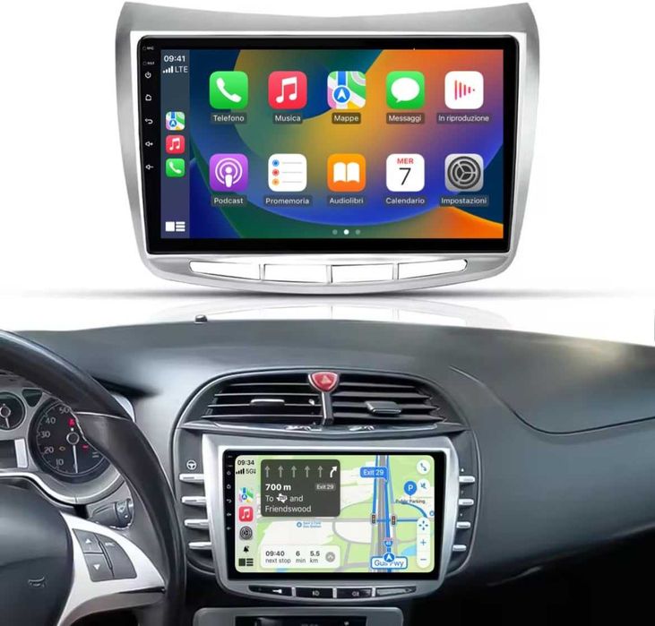 Мултимедия за Lancia Delta, Android, Навигация, Waze, Android Auto, Carplay, Андроид, двоен дин, 2009-2019 година