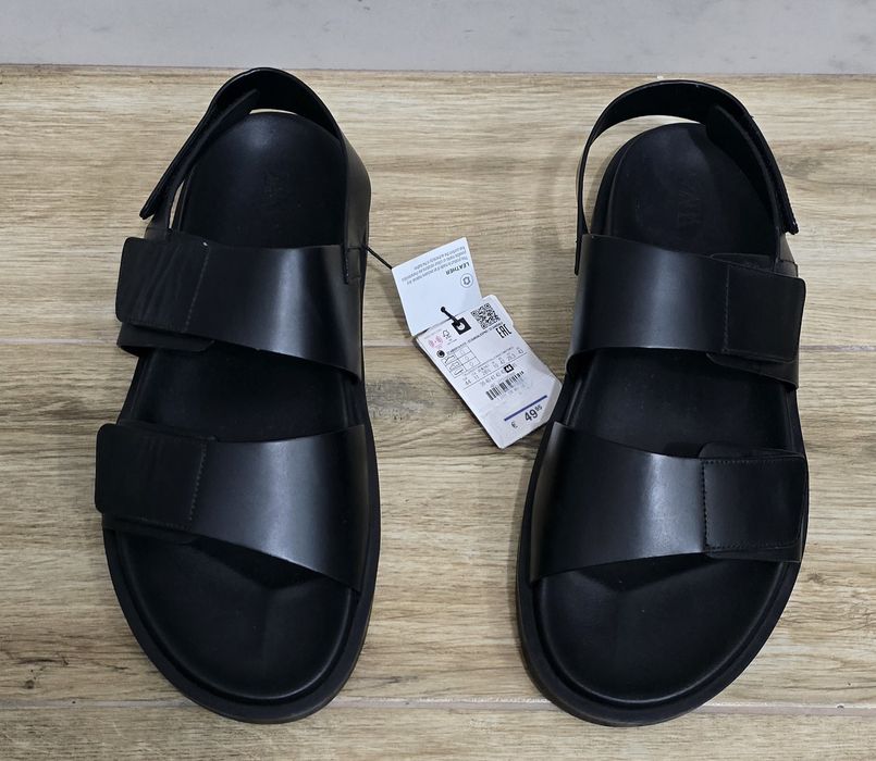 Sandale barbati negre piele naturala marimea 44