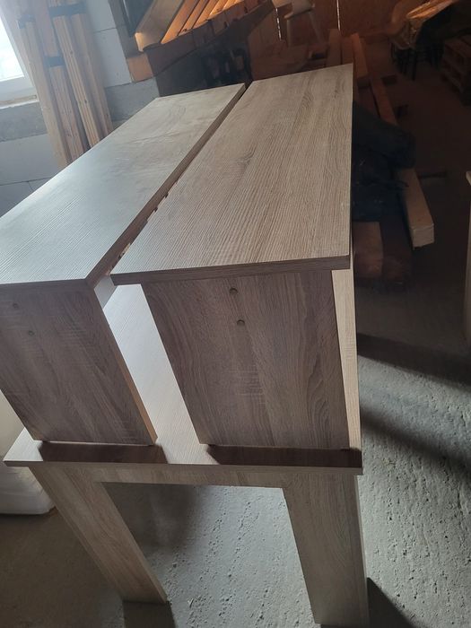 2 seturi masă bucătărie cu bănci – stejar sonoma – stare foarte bună