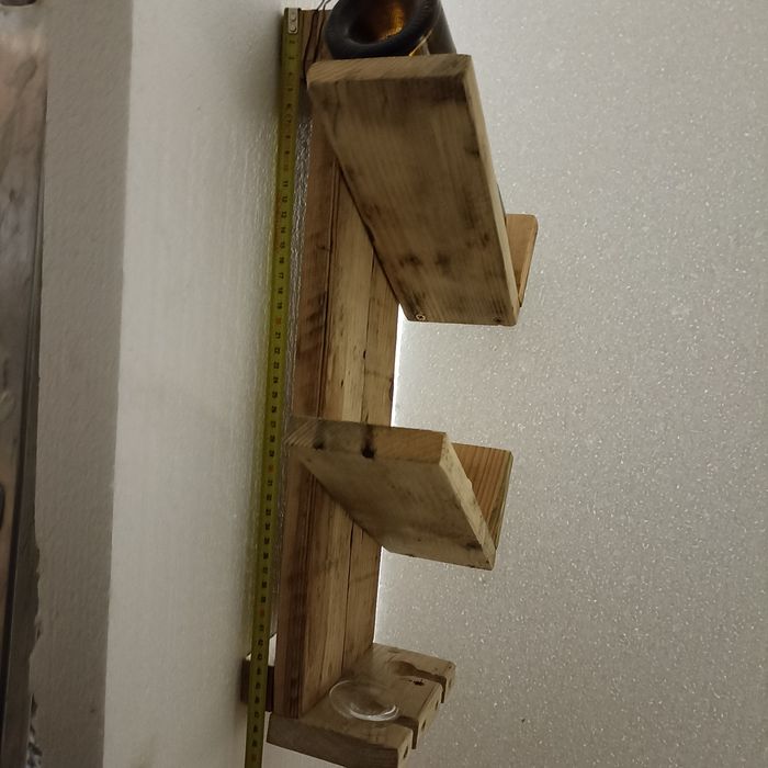 Suport sticle vin rustic artizanal