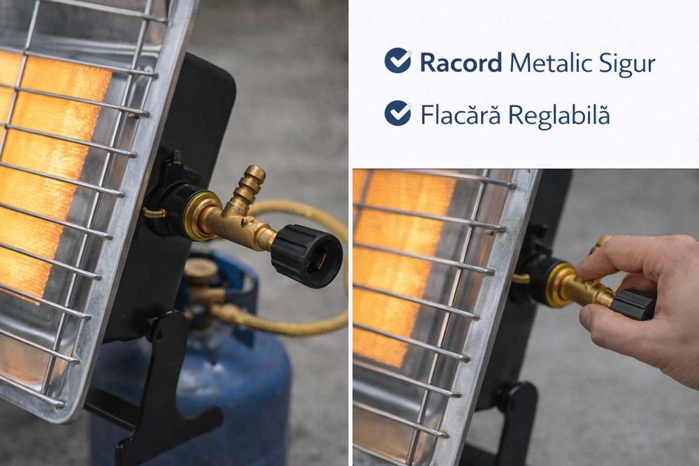 Incalzitor Ceramic pe Gaz 3000W pentru Spatii Mici