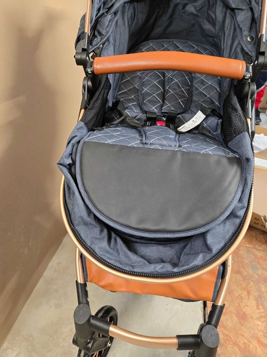 Бебешка количка 3 в 1, синьо