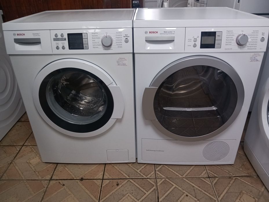 Комплект пералня и сушилня с термопомпа Бош Bosch с 2 години гаранция!