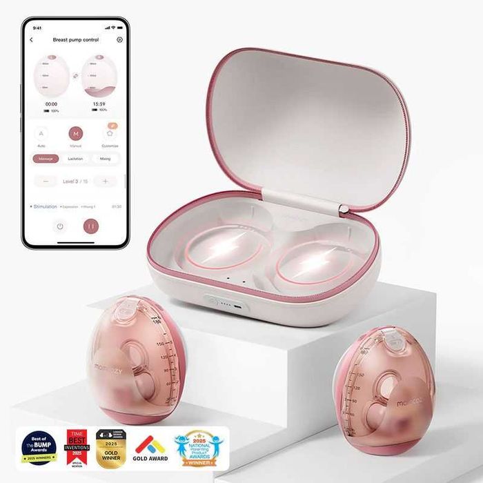Momcozy Air 1 Ultra-slim - смарт двойна електрическа помпа за кърма, най-нов и най-висок клас модел