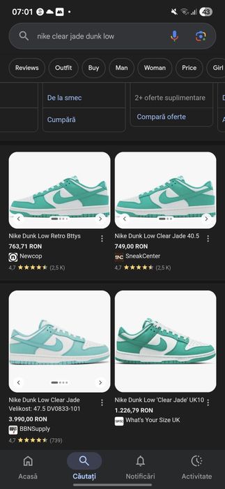 Nike dunk low clear Jade