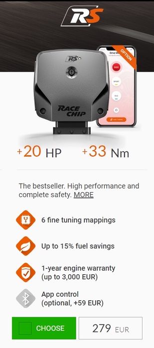 RaceChip RS pentru moatoare VAG 2.0 TDI 200 cp