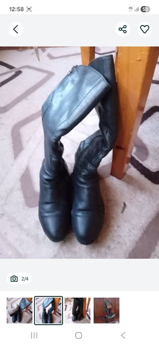 Сапоги из чистой кожы