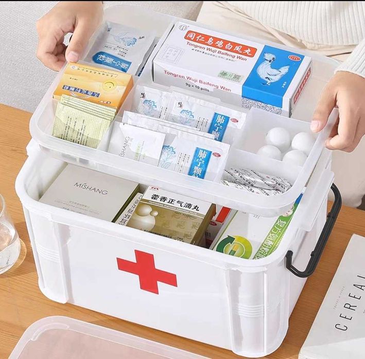 Семейная медицинская аптечка - симпатичный ящик для хранения большой