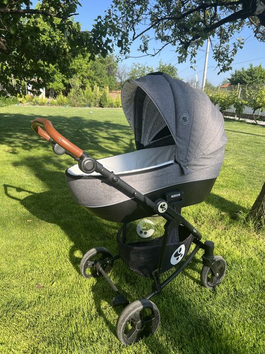 Бебешка количка LORELLI Premium Комбинирана количка 3в1 CRYSTA GREY