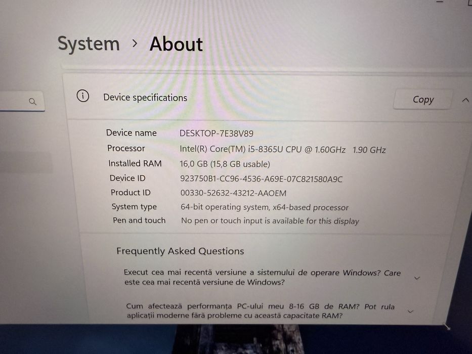 Dell Latitude 5400 i5-8365u / 16 Gb DDR4/ Baterie 8 ore