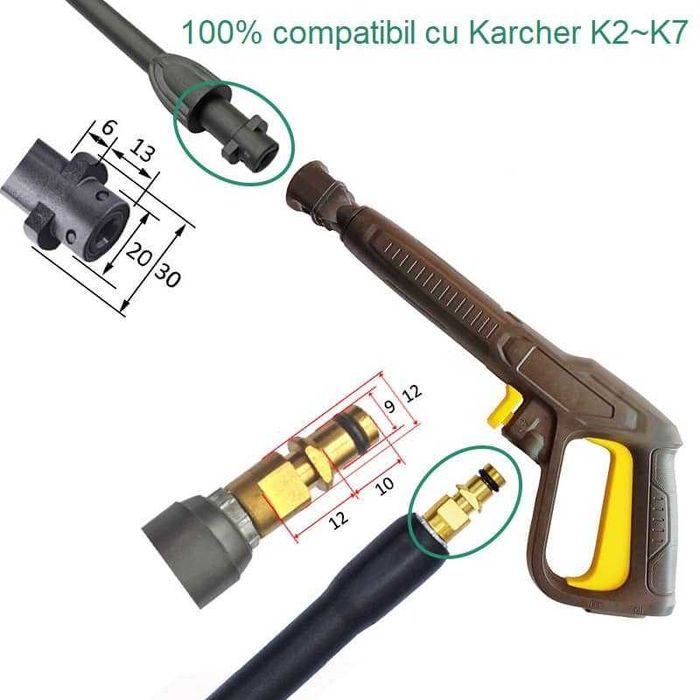 Set pistol lance spalare si spumare Karcher seria K K2 K3 K4 K5 K6 K7