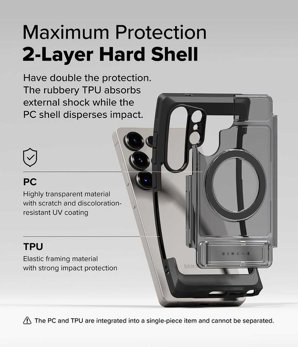 Калъф кейс Ringke UX Magnetic Magsafe case c стойка за Samsung Galaxy S25 Ultra + фолио