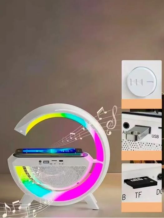 Bluetooth kolonka + simsiz zaryadlovchi + LED tungi chiroq(budilnik bn