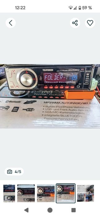 Radio MP3 auto cu bluetooth și afișaj lcd