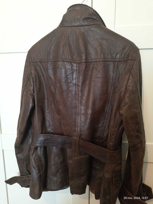 Geaca piele maro, Stadivarius