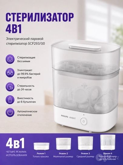 Электр стерилизатор  Philips Avent Elektr quritgich saqlash quritish