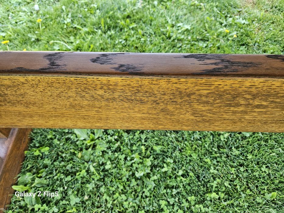 Масивен Трапезен комплект от Дъб и естествен ратан