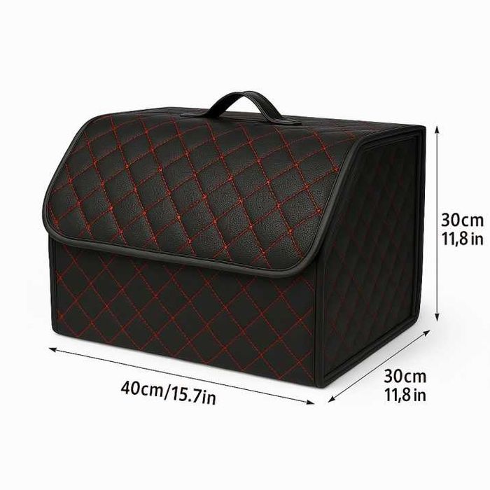 LUX кожен органайзер Automat, Сгъваем, Червен шев, Различни размери