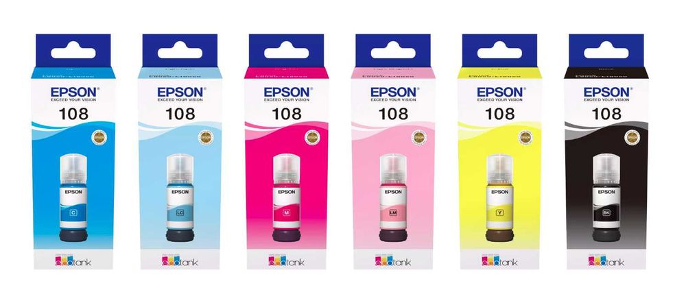 Чернила EPSON 108  6штук в комплекте производство Китай заводской