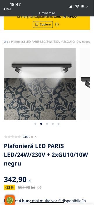 Plafonieră LED PARIS LED/24W/230V + 2xGU10/10W negru