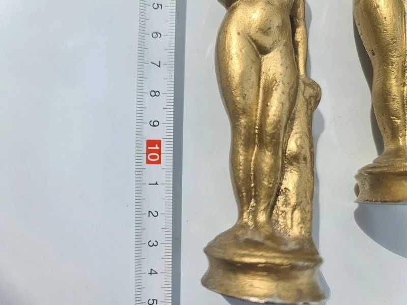 Set Statuie Nud femeie sculptura metal aurie