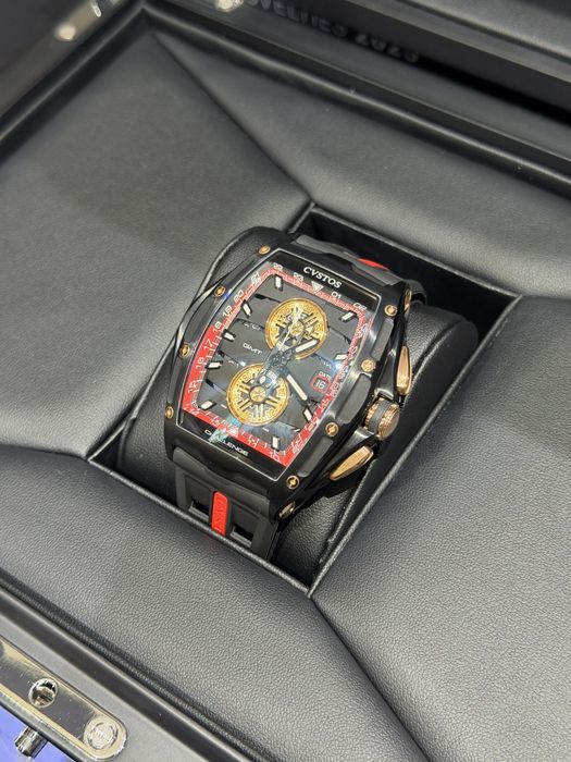 Cvstos Challenge Chrono GMT Black Steel / Red Dial – Limited Edition – 45mm – 2026 – Пълен комплект