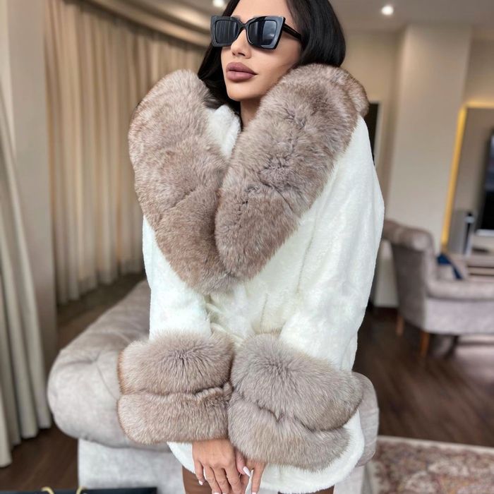 Палто с естествен косъм и алкантара НАЙ-ВИСОК КЛАС