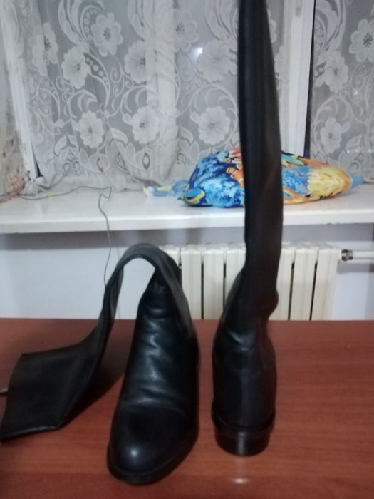 Осени сапоги кожаные