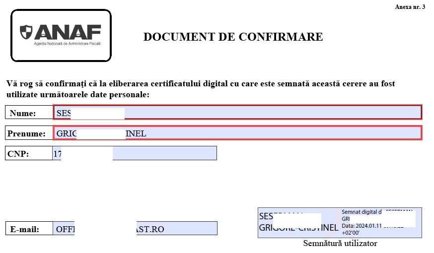 Instalare Reinoire Semnatura/Certificat Digital