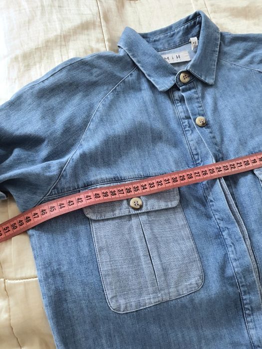 MIH Jeans rochie cămașă denim damă 100% bumbac XS S safari utility albastră nouă salopeta femei