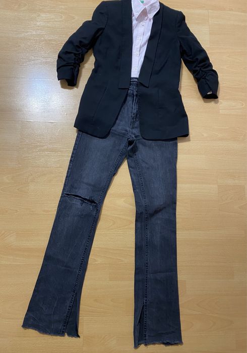 Sacou, camasa , blugi marimea S