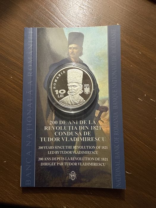 MONEDA BNR Tudor Vladimirescu Revolutia din 1821 10 lei 2021