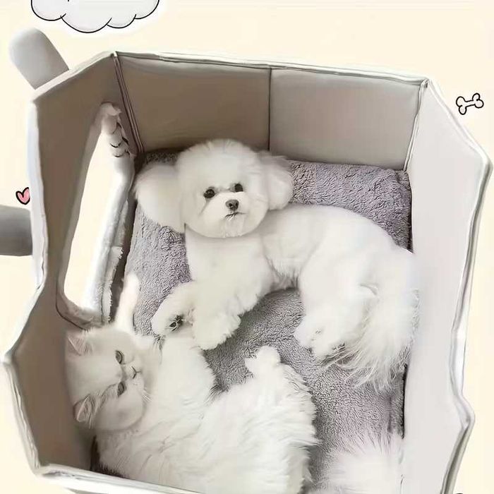 Мека и топла къща за домашни любимци, кучета и котки с двоен покрив