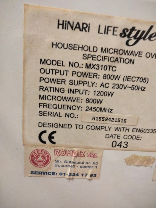 Cuptor microunde HINARI mx310tc