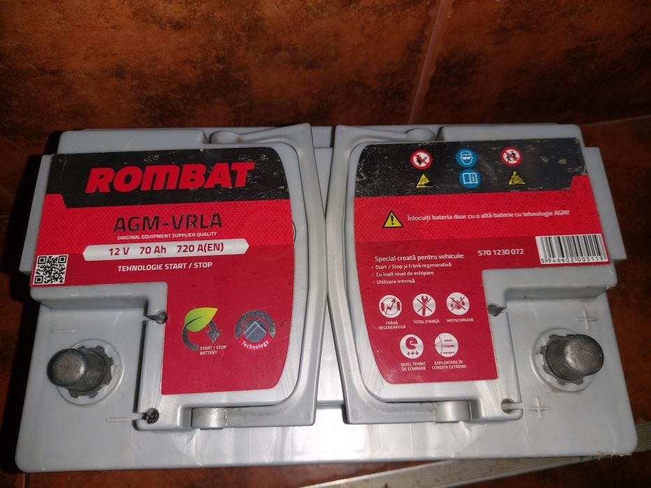 Baterie ROMBAT AGM 70 Ah pentru masini cu start stop