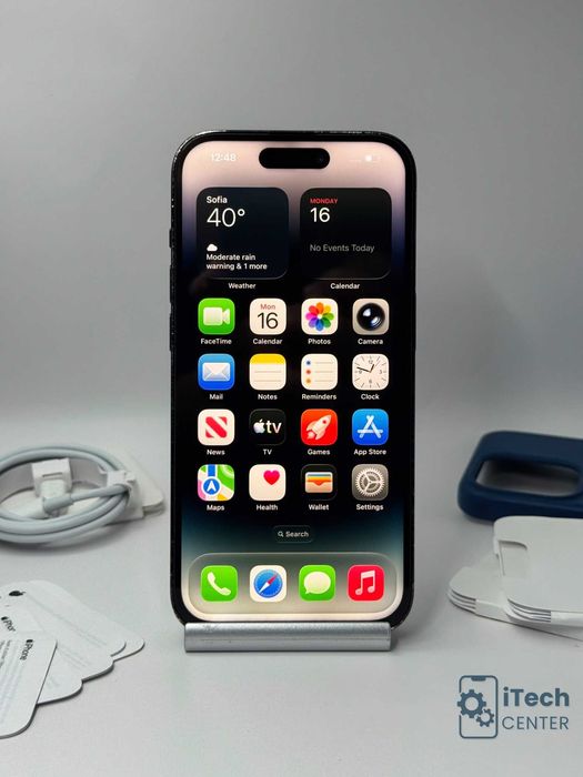 iPhone 14 Pro, 256GB, Black, 100% батерия, ОТЛИЧЕН, ГАРАНЦИЯ!